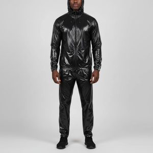 Veste de sport et combinaison de sauna unisexe en PVC 100% polyester, ensemble 2 pièces, taille élastique, extensible dans quatre sens, respirant, vente chaude - Product Image 5