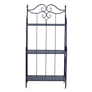 Libreria Pieghevole in Metallo a 3 Ripiani e Espositore per Arredamento Casa, per Conservazione di Piante e Libri - Product Image 3