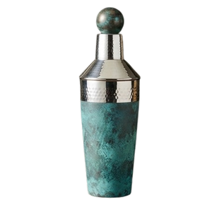 Fournitures de bar, shaker à cocktails en acier inoxydable plaqué argent, patiné, fait main, pour alcool, vin, cocktails - Product Image 3