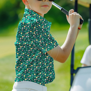Polo de golf classique pour jeunes, respirant, à manches courtes, séchage rapide, vêtements de sport performants, vêtements d'été pour jeunes - Product Image 4