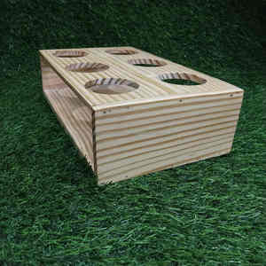 Bandeja de madera para servir vasos de whisky, juego de degustación premium con seis soportes a precio económico - Product Image 3