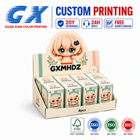 Boîte de présentation personnalisée pour figurines de collection avec en-tête découpée et forme irrégulière, emballage carton pour vente en gros