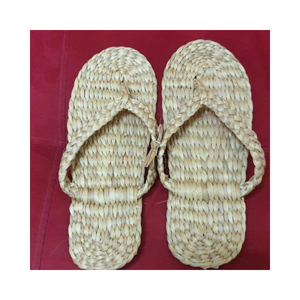Pantoufles en jacinthe d'eau pour hommes, en fibres naturelles, fabriquées à la main, chaussures d'intérieur, directement de l'usine - Product Image 3