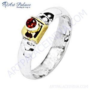 Anillo de Piedra Granate Art Palace, Chapado en Oro, Acero Inoxidable, Anillo Clásico de Compromiso Unisex con Piedra Preciosa, Piedra de Nacimiento de Enero - Product Image 3