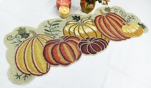 Handmade Oriental Fabric <b>Table</b> <b>Runner</b> Irregular Shape <b>Teal</b> Floral Design Luxury Style Ali Fashion Art AFA01 Eco-Friendly Durable - Product Image 1