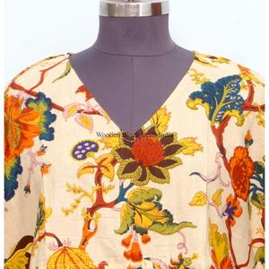 Caftán Floral para Mujer, Holgado y Cómodo, 100% Algodón, Estilo Natural, Nueva Colección, Ropa Caftán - Product Image 3