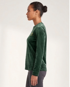 T-shirt en velours à manches longues pour femme, col rond, style streetwear - Product Image 5