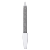 Lime à ongles de luxe en acier inoxydable double face de 5 pouces, outil professionnel de manucure 3-en-1 pour le façonnage des ongles