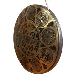 ทำด้วยมือแบบดั้งเดิมฆ้องทำสมาธิแบบแทมทมทมทมทมตี้ทำจากโลหะสลักกระดิ่งสำหรับตกแต่งทำมือใช้สำหรับการรักษาอาการทางพุทธศาสนาโยคะเนปาลงานฝีมือโลหะ - Product Image 3