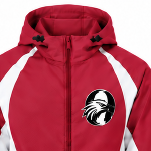 Crimson Red <b>White</b> Panel Hooded <b>Jacket</b> Full Zip Custom Athletic Windbreaker Lightweight Training Sportswear Team Outdoor <b>Jacket</b> - Product Image 3