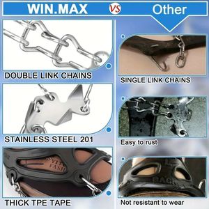 Dello stivale antiscivolo in acciaio inox da 19 pezzi con pinzatura per ghiaccio da neve per camminare-scarpe nere artigli accessori per sport invernali - Product Image 3