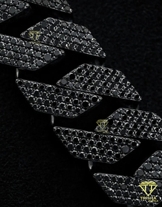16mm Black Moissanite Diamond Cuban Link <b>Chain</b> in 925 Sterling Silver Luxury <b>Iced</b> Out Necklace for Men Passes Diamond Tester - Product Image 3