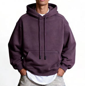 Sudadera con capucha reversible para hombre de fabricante OEM, con tejido inverso, forro polar de algodón en contraste, cremallera y costuras personalizadas. - Product Image 1