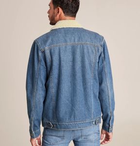 Top Quality 100% Cotton Jean Black <b>White</b> Contrast Luxury Design <b>Men</b> Denim <b>Jacket</b> Women Trucker Classic Denim <b>Jacket</b> for <b>Men</b> - Product Image 5