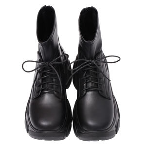 Bottines à plateforme à talon épais de 8,5 cm pour femme Ann'S, en cuir véritable, fermeture éclair, doublure de talon rembourrée pour un confort accru - Product Image 5