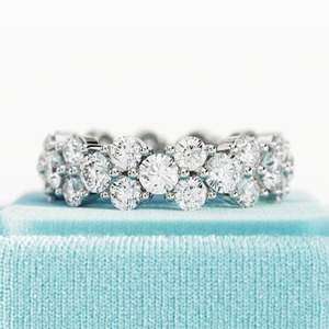 Bague de fiançailles et de mariage pour femme en or 18 carats avec diamant de laboratoire rond brillant de 3 carats, tendance - Product Image 2