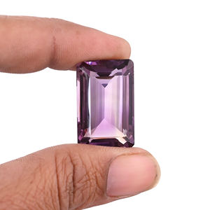 High Quality Loose Amethyst Gemstone Customized Rectangle Shape Jewelry Making Natural <b>Purple</b> Crystal Stone 27x17mm 47.5 Carat - Product Image 1