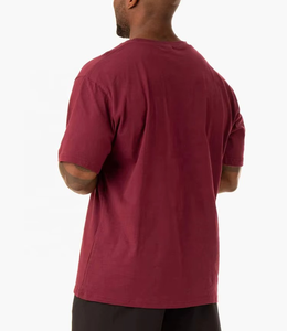 T-shirt pour homme bleu clair à manches courtes, col rond, coupe classique, couleur unie, jersey décontracté, 100% coton, design uni - Product Image 3