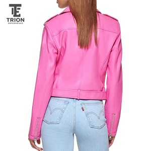 Veste en cuir jaune pour femme, manteau d'hiver chaud avec garniture en fausse fourrure, aspect mode en cuir véritable de qualité supérieure, meilleure veste en cuir pour femme 2026 - Product Image 5