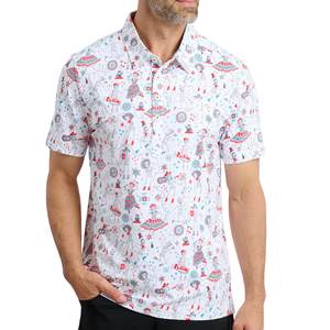 Vêtements OEM de luxe haute qualité pour hommes, polos imprimés avec sublimation de haute qualité et logo de la marque - Product Image 3