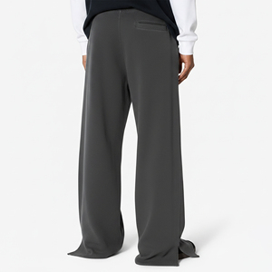 Nouveau style vintage, pantalon de survêtement à cordon de serrage, coupe droite, en laine mi-lourde, respirant, écologique, 100% coton, à bas large - Product Image 6