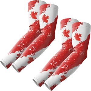 Mangas de compresión largas con estampado de la bandera mexicana UPF50+ de poliéster para soporte deportivo masculino - Product Image 4