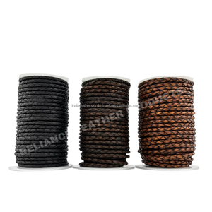 4mm Antique Dark Brown Matt Bolo Braided Leather Cord 5mm Premium Leather Cord for Bracelets, Charms, & <b>DIY</b> <b>Kits</b> - Product Image 5