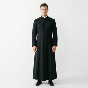 Robe de clergé d'église haut de gamme brodée, vêtement liturgique personnalisé, vêtements religieux en gros, robes de clergé d'église - Product Image 1