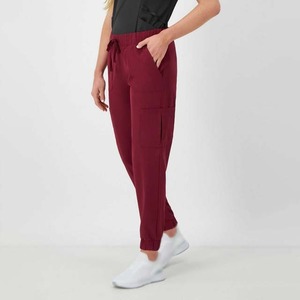 Pantalon cargo évasé marron pour femme, coupe skinny, longueur genou, taille à cordon, couleur unie, en tissu molleton bouclette épais, décontracté, hiver - Product Image 3