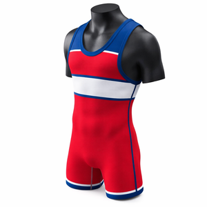 Ropa Deportiva Unisex para Lucha Libre y Artes Marciales, de Secado Rápido, Ajustada, Elástica, de Spandex y Poliéster de 160 g, con Bloques de Color Rojo, Azul y Blanco - Product Image 6