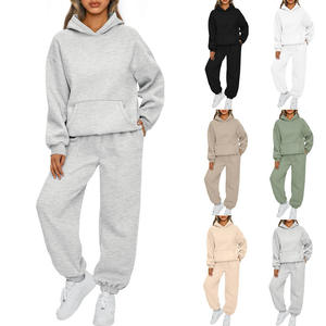 Ensemble décontracté deux pièces pour femme, style vintage 2026, brodé, avec col à capuche et boutons, pantalon de sport, automne-hiver - Product Image 6