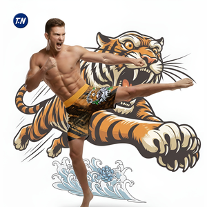 กางเกงขาสั้น MMA ลำลองสำหรับผู้ชาย ระบายอากาศได้ดี กันลม เป็นมิตรกับสิ่งแวดล้อม แห้งเร็ว กันน้ำ ไม่ยับ ผลิตจากผ้าสแปนเด็กซ์/โพลีเอสเตอร์ เอวยางยืดระดับกลาง - Product Image 5