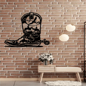 CIFbuy Scultura Gotica in Metallo Nero a Forma di Stivale, Decorazione da Parete per Interni ed Esterni, per TikTok e Servizio di Ritiro Temu - Product Image 3