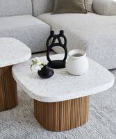 Mesa de Centro Moderna y Sencilla de Piedra, Duradera, de Diseño Creativo y Lujoso, Decorativa, Contemporánea, para Sala de Estar, Mueble Pequeño para el Hogar