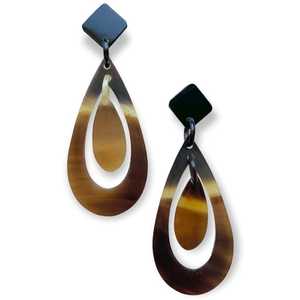 Pendientes Ecológicos de Cuerno de Búfalo con Forma Geométrica, Hechos a Mano, Ligeros, Arte Moderno, Joyería Coleccionable para Mujer - Product Image 6