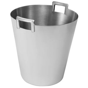 Stainless Steel Ice Bucket Round Minimalist Design Rust Resistant Party Beverage <b>Cooler</b> - Product Image 1