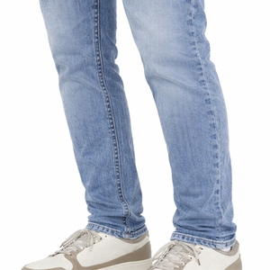 Jeans de Mezclilla Ajustados para Hombre, Color Azul Claro, Elásticos, Casuales, Cómodos, para Invierno, Uso Diario, Estilo Urbano, Etiqueta Personalizada - Product Image 6