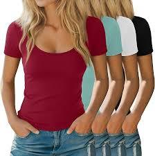 Haut décontracté à manches courtes pour femme, col rond doux, tendance - Product Image 2