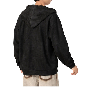 Sweat à capuche tricoté surdimensionné pour homme Everglide Corporation, en coton 100% uni délavé à l'acide, anti-boulochage, 360g, poids lourd, avec poche - Product Image 6