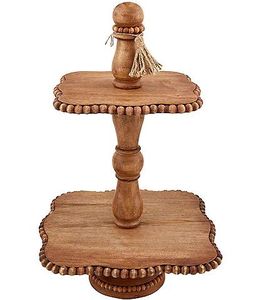 Wholesale Price Round Wooden Cake Stand for <b>Bakery</b> Dessert Display and Kitchen Table Decor Round wooden cake - Product Image 3