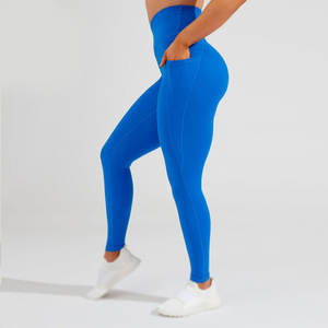 High Waist Full Length Yoga Leggings Seamless Stretch Spandex Nylon Solid Color Women's Fitness Pants - Product Image 5