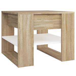 Mesa de centro pequeña de madera de ingeniería en color blanco y roble Sonoma - Product Image 2