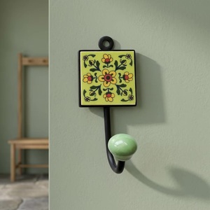 High Quality Export Quality Beads Art CIH 181 Multifunctional Ceramic Tile Wall Mounted Coat <b>Hook</b> & <b>Rail</b> - Product Image 1