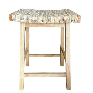 Eco Weave Handwoven Seagrass Stable Counter Stool Dining <b>Chair</b> Solid <b>Wood</b> Modern Simple <b>Kitchen</b> Living Room Furniture - Product Image 3