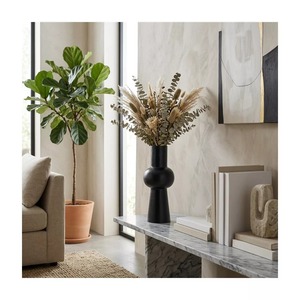 Vase de table moderne Aura Drift noir, design industriel fait main, décoration minimaliste, 10x8x3 pouces - Product Image 2