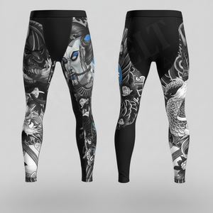 Leggings de compression personnalisés avec logo OEM ODM, style tatouage imprimé sur mesure, collants de sport pour la gym, l'entraînement, la course et le fitness - Product Image 2