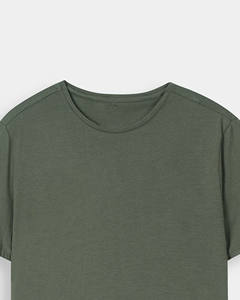 T-shirt en coton doux vert olive de haute qualité avec impression de logo personnalisé, respirant et durable, 100% coton, vente en gros, t-shirt pour homme - Product Image 3