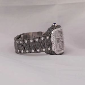 Mens Fully Iced Out Diamond Watch Luxury Hip Hop Business Quartz Wristwatch Stainless Steel Strap Waterproof Calendar <b>Clock</b> - Product Image 3