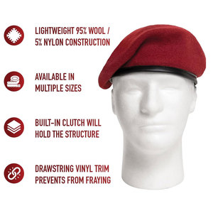 Stylish Lightweight Winter Official Dress Headwear Ceremonial <b>Beret</b> Hat for Parade Uniform Ceremonies and Formal Celebrations - Product Image 5