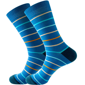 Wholesale Socks Men's Crew Socks Striped Colorful Breathable Knitted Daily Wear Spring Style - Product Image 5